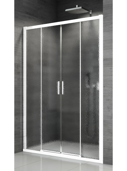 Dvoudílné bezbariérové posuvné dveře s 2 pevnými stěnami 140 cm