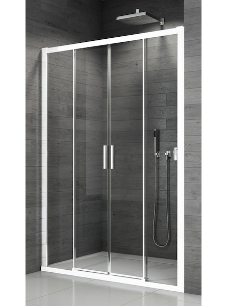 Dvoudílné bezbariérové posuvné dveře s 2 pevnými stěnami 160 cm