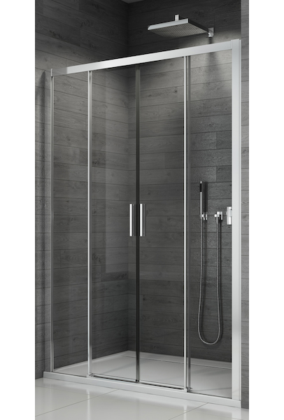 Dvoudílné bezbariérové posuvné dveře s 2 pevnými stěnami 160 cm
