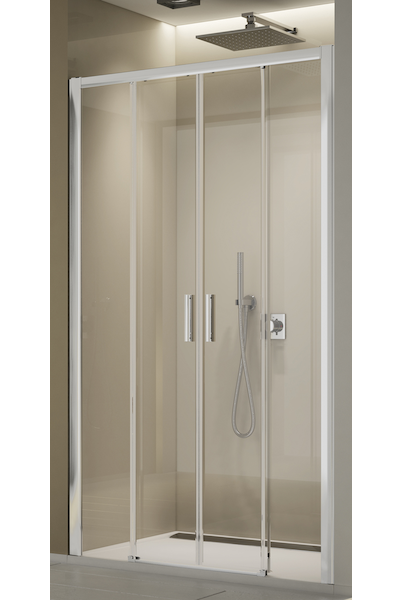 Dvoudílné posuvné dveře s 2 pevnými stěnami 120 cm
