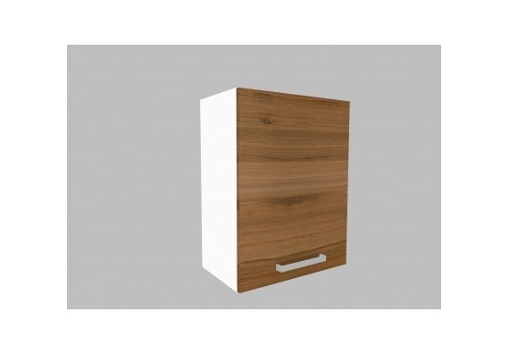 Horní skříňka KNP7.50 (otevírání pravé) - barva dvířek: ořech, barva korpusu: bílá (pravé provedení)