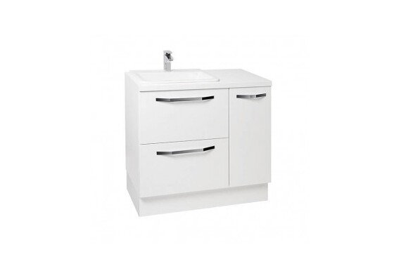 Pračkový modul PMPB114 umyvadlo vpravo - barva dvířek: bílá, barva korpusu: wenge (pravé provedení)
