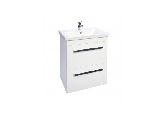 Umyvadlová skříňka KB55 - barva dvířek: bílá, barva korpusu: wenge