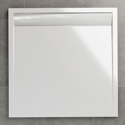 SanSwiss sprchová vanička ILA z litého mramoru, čtverec 80x80x3 cm, bílá
