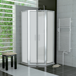 Sprchový kout pětiúhelník s dvoukřídlými dveřmi 90 cm
