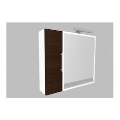 Zrcadlová skříňka Z0102.75 s osvětlením - barva dvířek: wenge, barva korpusu: bílá