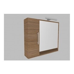 Zrcadlová skříňka Z0102.75 s osvětlením - barva korpusu: mocca, barva dvířek: mocca